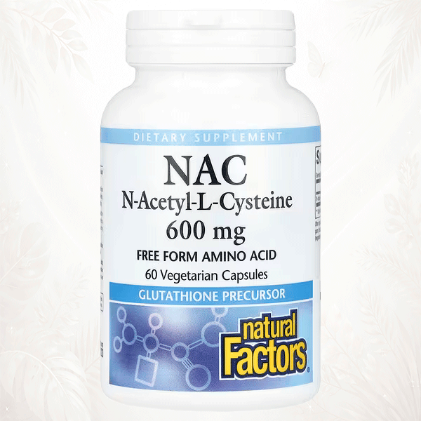 1 Natural Factors® NAC 600 mg – Protección Antioxidante y Glutatión | 60 Cápsulas Vegetales