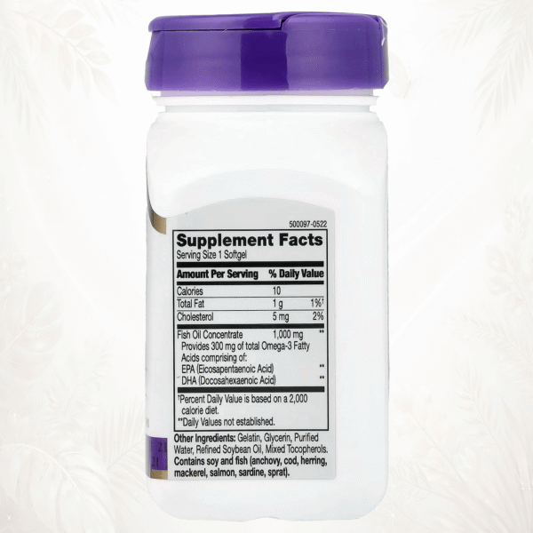 21st Century® Aceite de Pescado 1000 mg | Apoyo a la Salud del Corazón – 60 Cápsulas Blandas