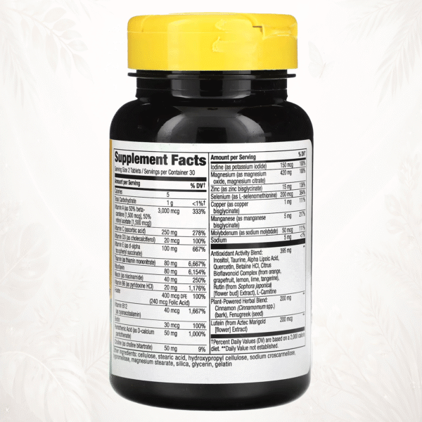 Nature’s Way® Alive! Multivitamínico para Diabéticos | Fórmula Nutricional Especializada – 60 Comprimidos