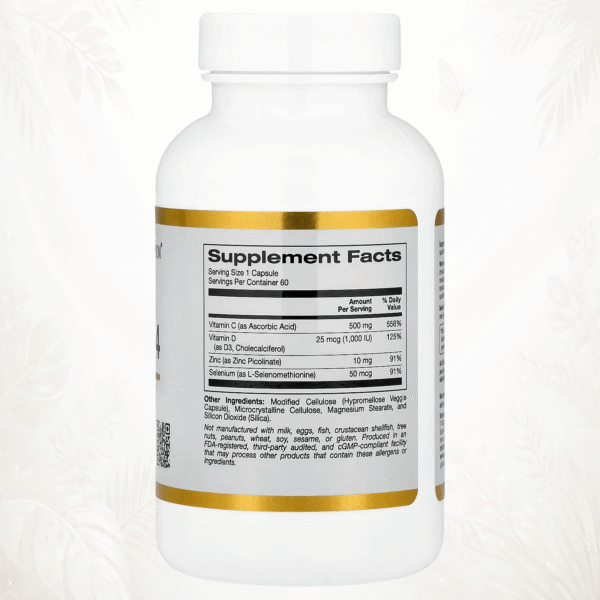 California Gold Nutrition® Immunity 4 | Soporte Diario del Sistema Inmunitario – 60 Cápsulas Vegetales