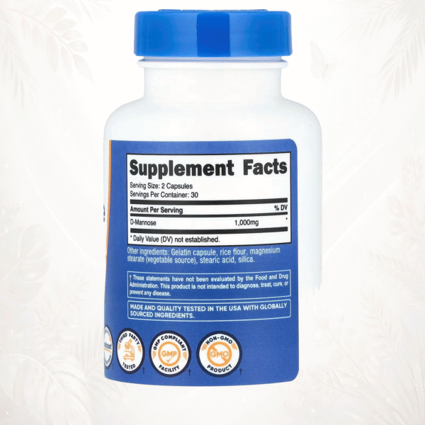 2 Nutricost® D-Manosa – Apoyo al Bienestar Urinario | 60 Cápsulas (500 mg)