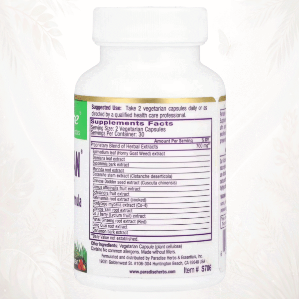 Paradise Herbs® Whole Woman | Fórmula Botánica de Vitalidad Femenina – 60 Cápsulas Vegetales